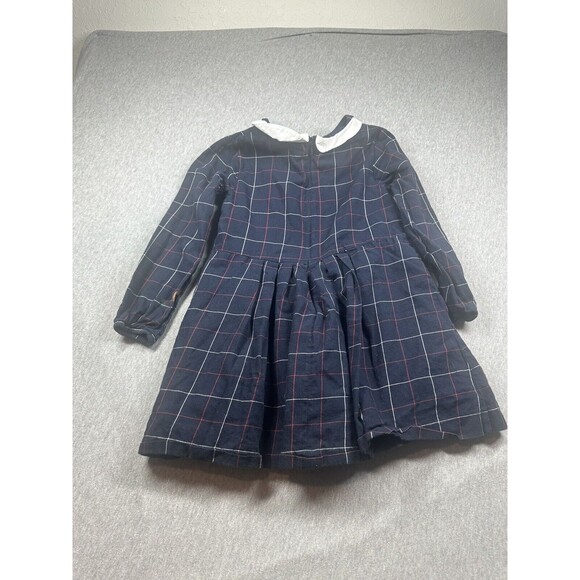 Jacadi Dress Infant Girls Size 5A Blue Plaid Long Sleeve - Picture 7 of 7
